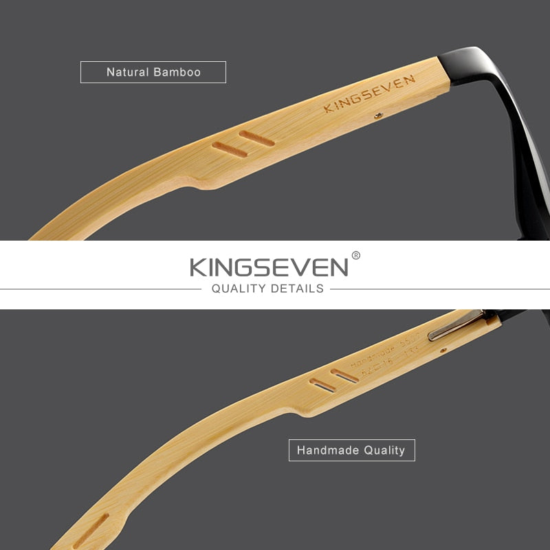 KINGSEVEN-Marke-Original-Design-Aluminium+Bambus-natürliche-hölzerne-Sonnenbrille-für-Frauen