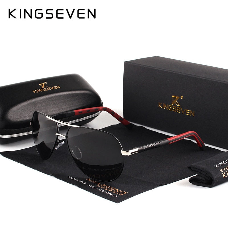 KINGSEVEN Herren Sonnenbrille, Vintage, polarisiert