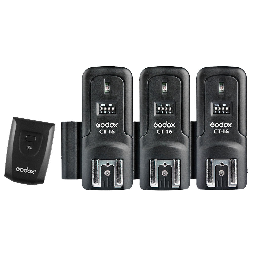 Godox-CT-16-16-Channels-Wireless-Radio-Flash-Trigger-Transmitter-+-2x-Receiver-Set-for-Canon-Nikon-Pentax-Studio-Speedlite-Flash