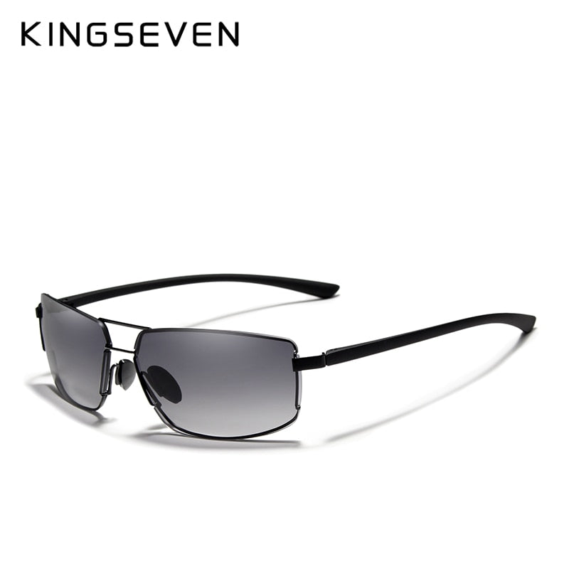 KINGSEVEN Sonnenbrille UV400 Gradient Design Edelstahl Quadrat Oculos Gafas