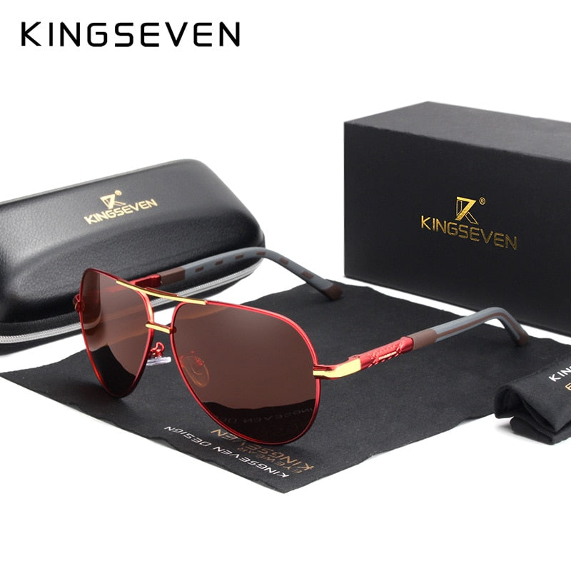 KINGSEVEN Herren Sonnenbrille, Vintage, polarisiert