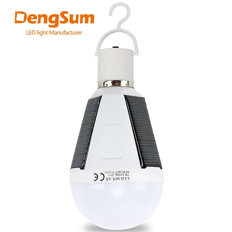 Ampoule LED rechargeable E27, lampe solaire 7W 12W 85V-265V, éclairage d'urgence pour l'extérieur, voyage, pêche, Camping