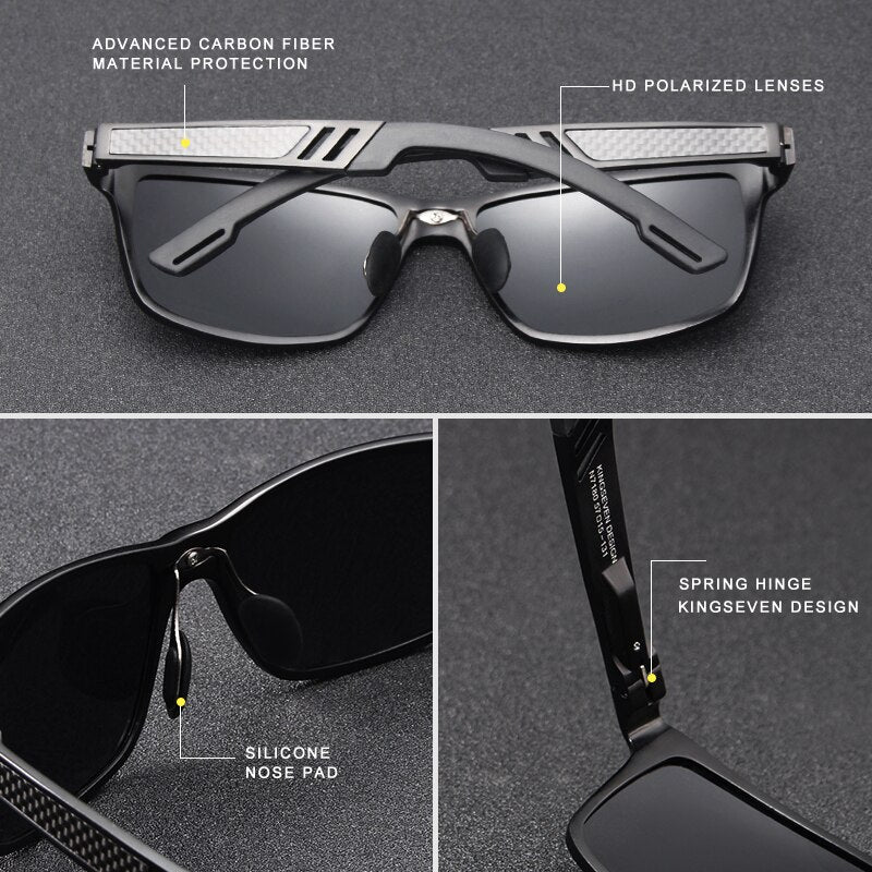 KINGSEVEN Aluminium Quadrat polarisierte Sonnenbrillen für Männer