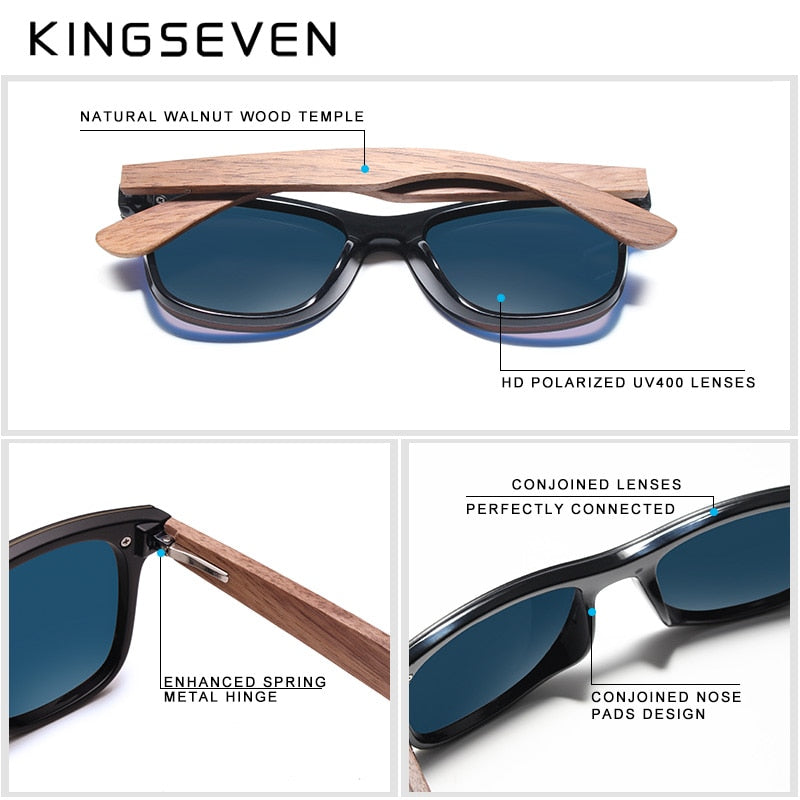 KINGSEVEN-handgefertigte-Sonnenbrille-Männer-polarisiert-Walnuss-Holz-Brillen-UV400
