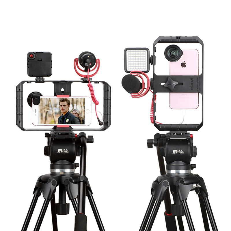 Ulanzi-U-Rig-Pro-Smartphone-Video-Rig-w-3-Shoe-Mounts-Filmmaking-Case-Handheld-Phone-Video-Stabilizer-Grip-Tripod-Mount-Stand