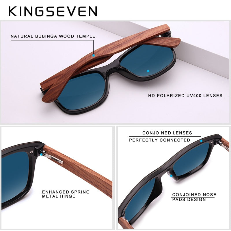 KINGSEVEN Holz-Sonnenbrille polarisiert