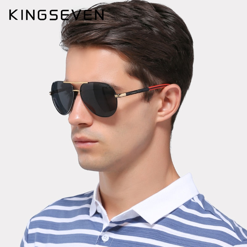 KINGSEVEN Herren Sonnenbrille, Vintage, polarisiert