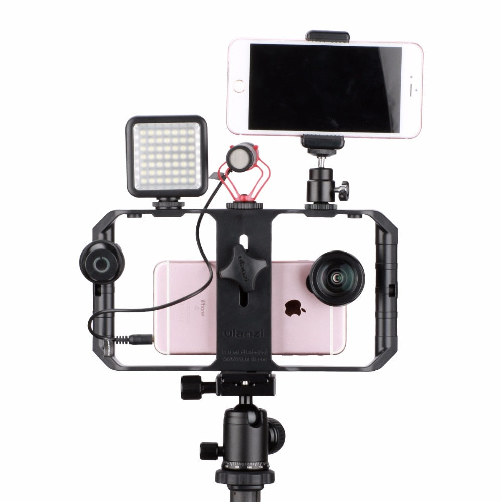 Ulanzi-U-Rig-Pro-Smartphone-Video-Rig-w-3-Shoe-Mounts-Filmmaking-Case-Handheld-Phone-Video-Stabilizer-Grip-Tripod-Mount-Stand