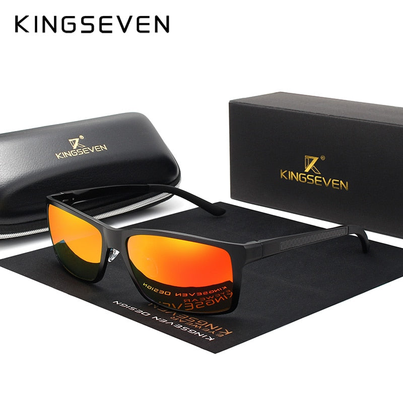 Lunettes de soleil KINGSEVEN polarisées, aluminium magnésium, design carré