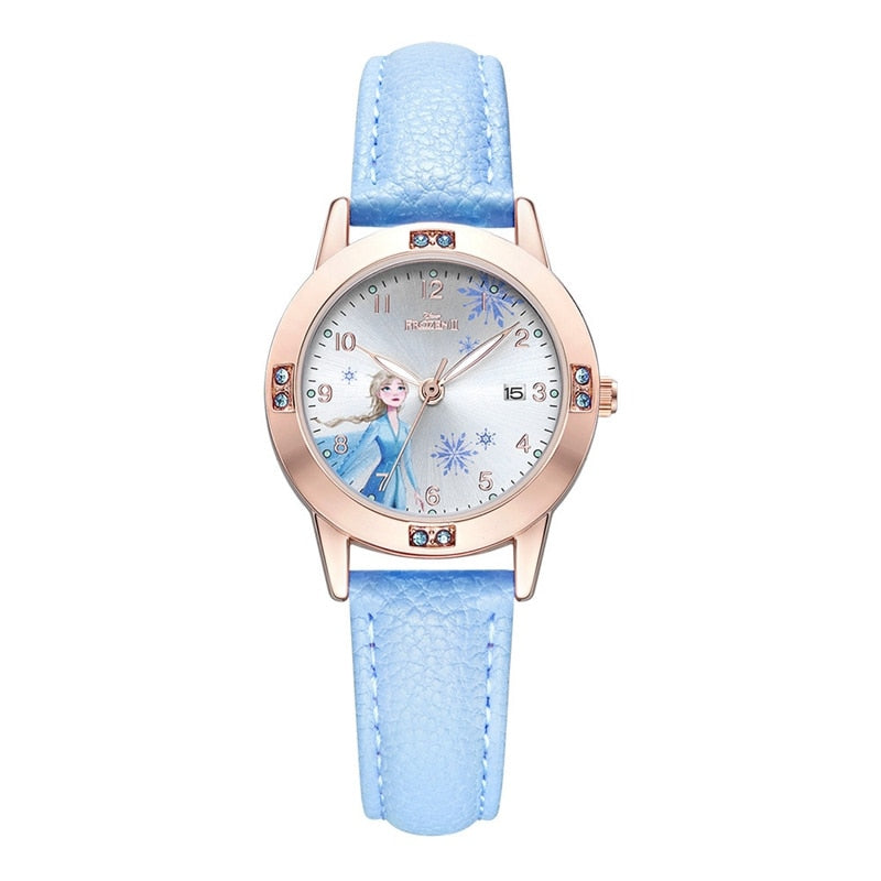 Frozen-Ⅱ-Elsa-Princess-Calendar-Luxury-Bling-Crystal-Jewelry-Disney-Cuties-Girl-Watches-Child-Watch-Student-Kids-Clock-Soft-PU