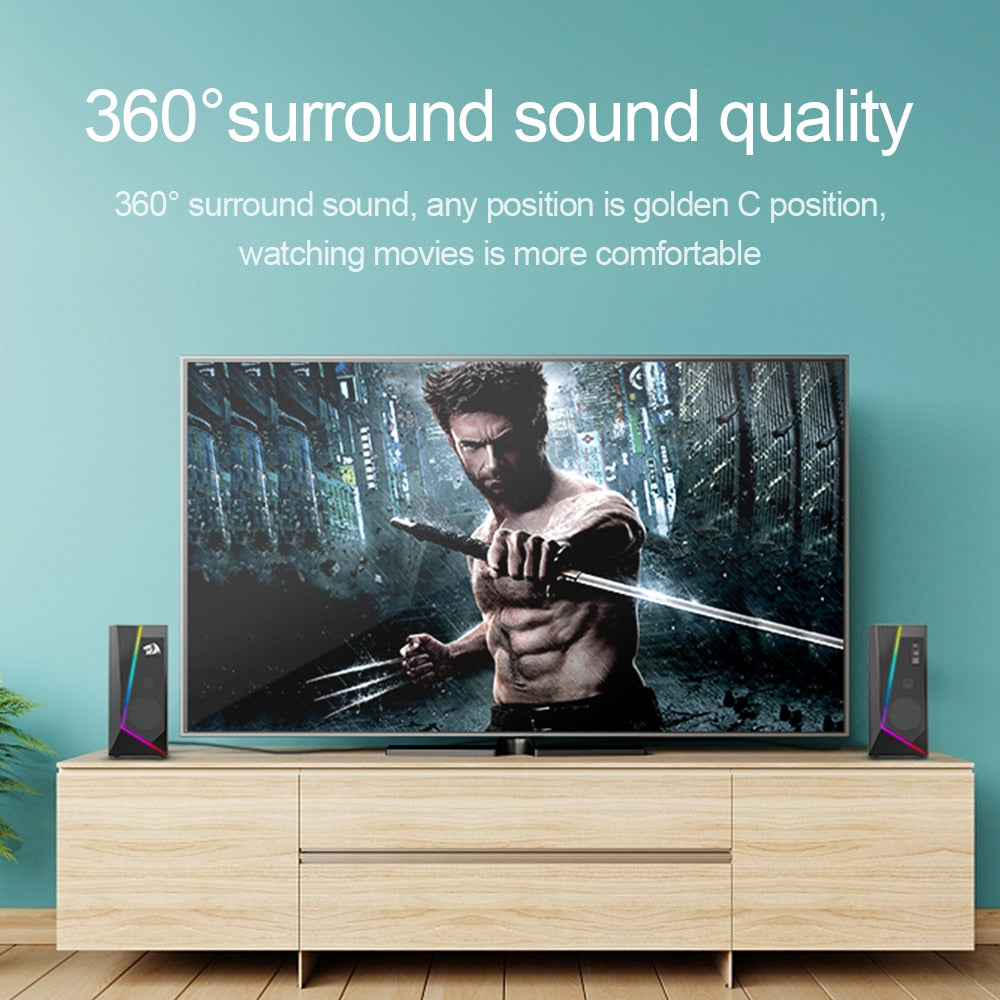 Redragon-GS520-Anvil-aux-3.5mm-stereo-surround-music-RGB-speakers-sound-bar-for-computer-2.0-PC-home-notebook-TV-loudspeakers