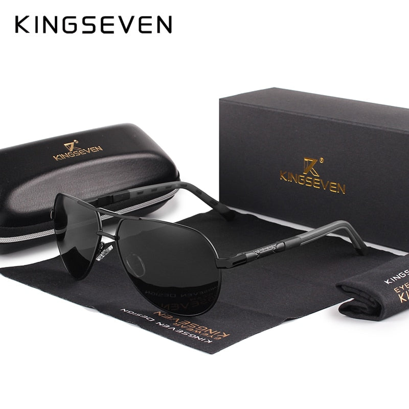 KINGSEVEN Herren Sonnenbrille, Vintage, polarisiert