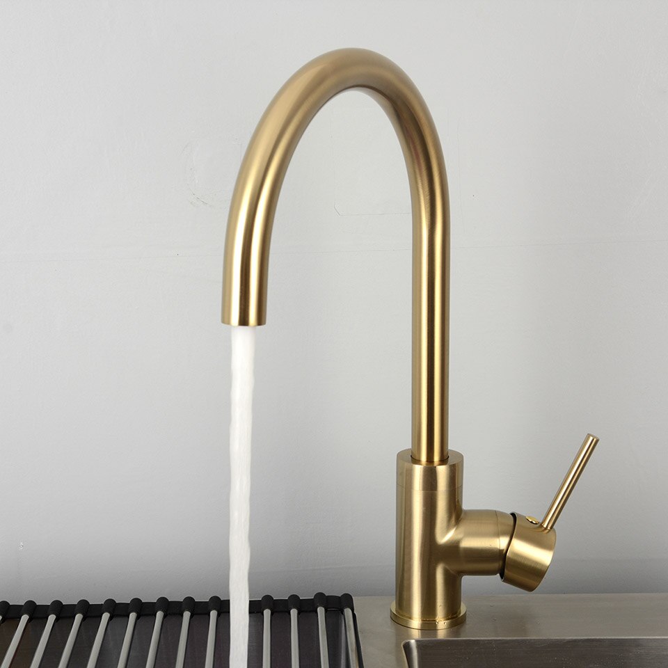 Kitchen-Water-Tap-Brushed-Gold-&#038;-Black-Kitchen-Faucet-Single-Handle-Rotation-Classical-Sink-Water-Mixer