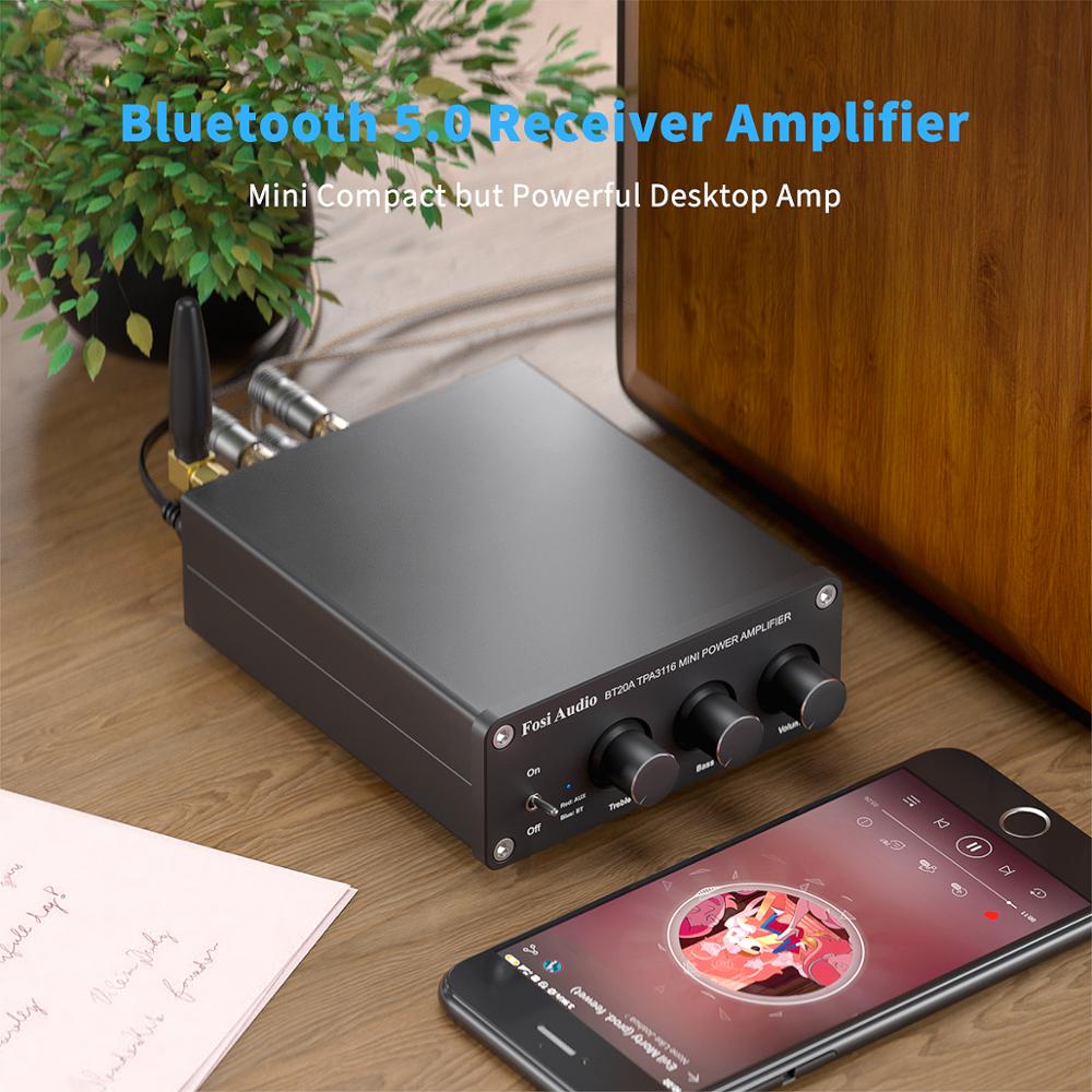 Fosi-Audio-BT20A-Bluetooth-TPA3116D2-Sound-Power-Amplifier-100W-Mini-HiFi-Stereo-Audio-Class-D-Amp-Bass-Treble-For-Speakers