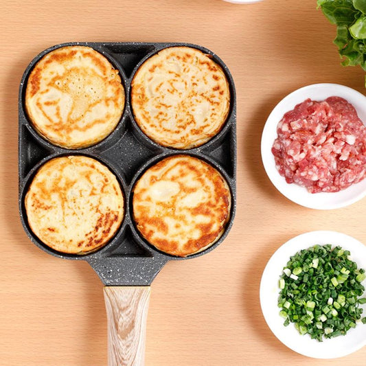 4-Hole-Omelet-Pan-for-Burger-Eggs-Ham-Pancake-Maker-Wooden-Handle-Frying-Pot-Non-stick-Cooking-Breakfast