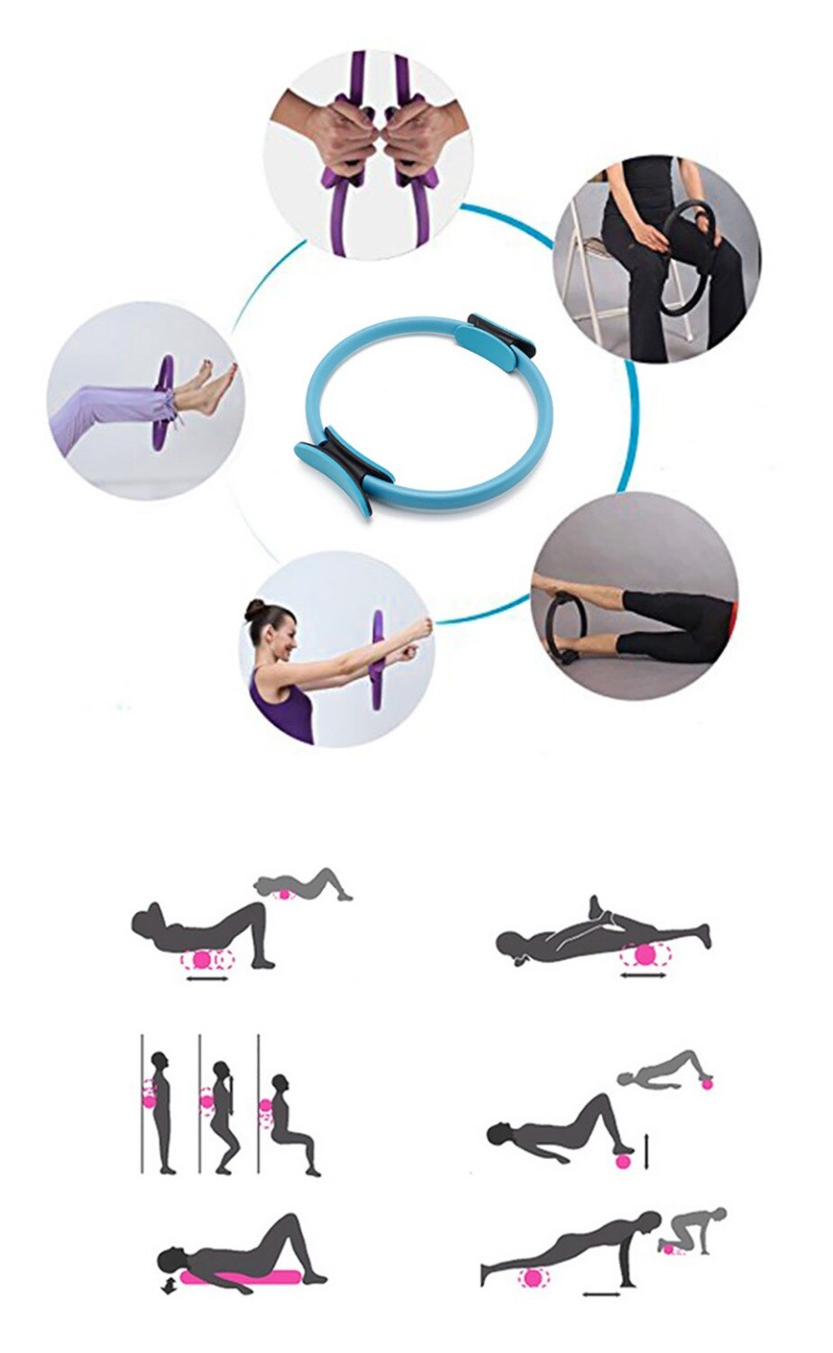 Quality-Yoga-Pilates-Ring-Magic-Wrap-Slimming-Body-Building-Training-Heavy-Duty-PP+NBR-Material-Yoga-Circle-5-Farbes