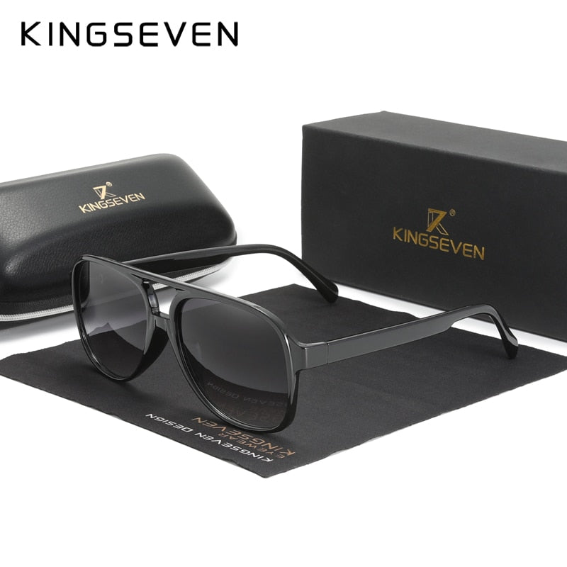 KINGSEVEN Vintage Sonnenbrille 70er Jahre für Frauen Männer Retro Pilot große Rahmen UV-Schutz