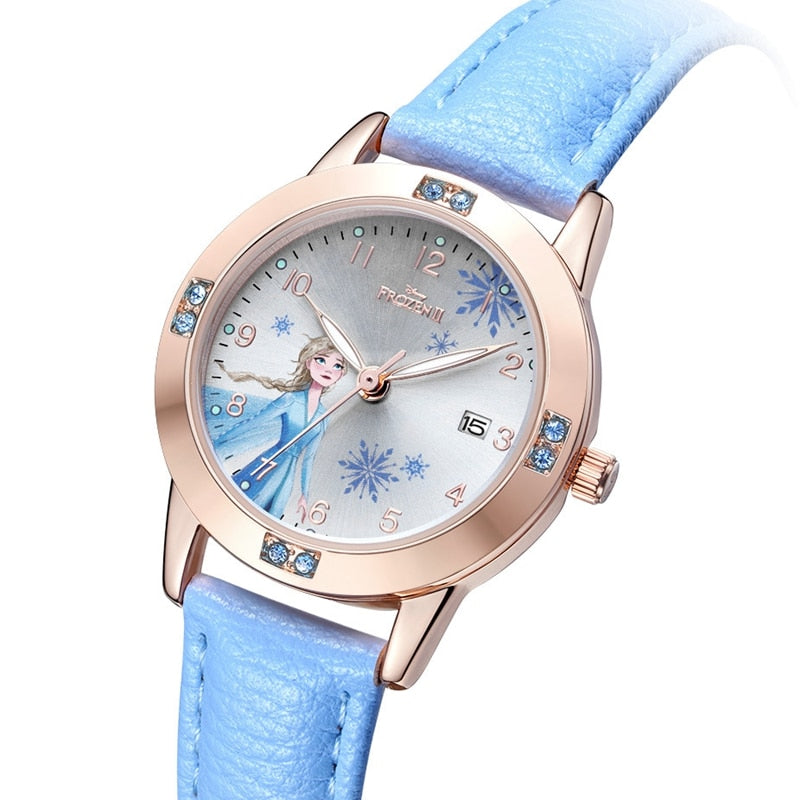 Frozen-Ⅱ-Elsa-Princess-Calendar-Luxury-Bling-Crystal-Jewelry-Disney-Cuties-Girl-Watches-Child-Watch-Student-Kids-Clock-Soft-PU