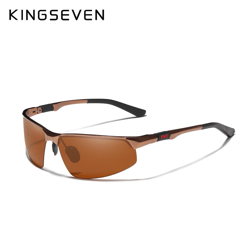 KINGSEVEN Alu Sonnenbrille polarisiert Vintage schwarz fahren Oculos De Sol Masculino