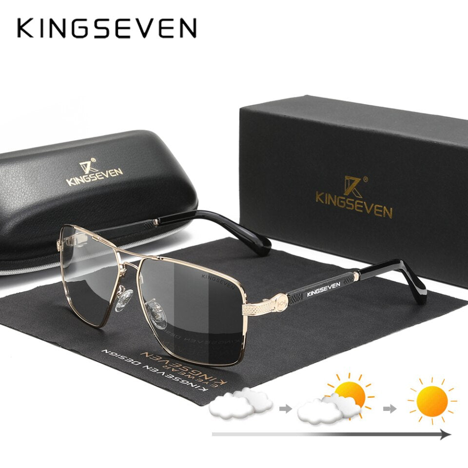 Lunettes de soleil KINGSEVEN Polarized Design Cadre de réinitialisation automatique Lunettes de conduite Oculos