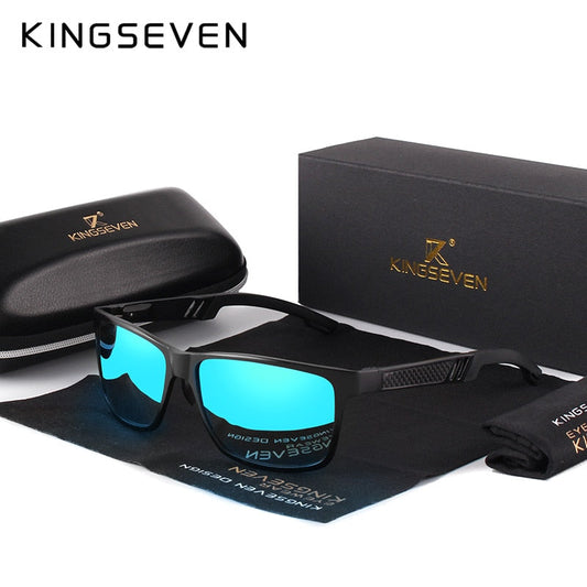 Lunettes de soleil polarisées carrées en aluminium KINGSEVEN pour hommes