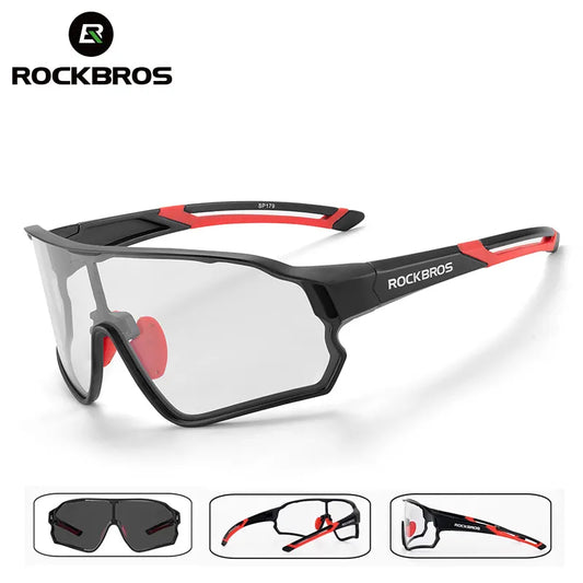 ROCKBROS Photochromic Fahrradbrille Fahrrad UV400 Sport Sonnenbrille für Männer Frauen