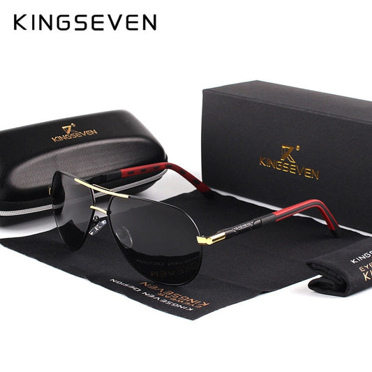 KINGSEVEN Herren Sonnenbrille, Vintage, polarisiert