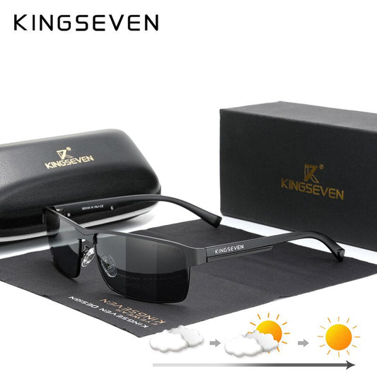 KINGSEVEN Lunettes de Soleil Homme Photochromiques Anti-Lumière Bleue